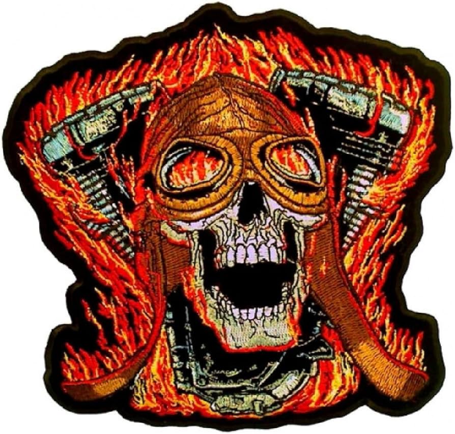 Custom Patch Custom Atom Big Atom Besar Saiz Bordir Skull Borong Borong Besi Peribadi Di Tempatan Sulaman Tangan Untuk Topi