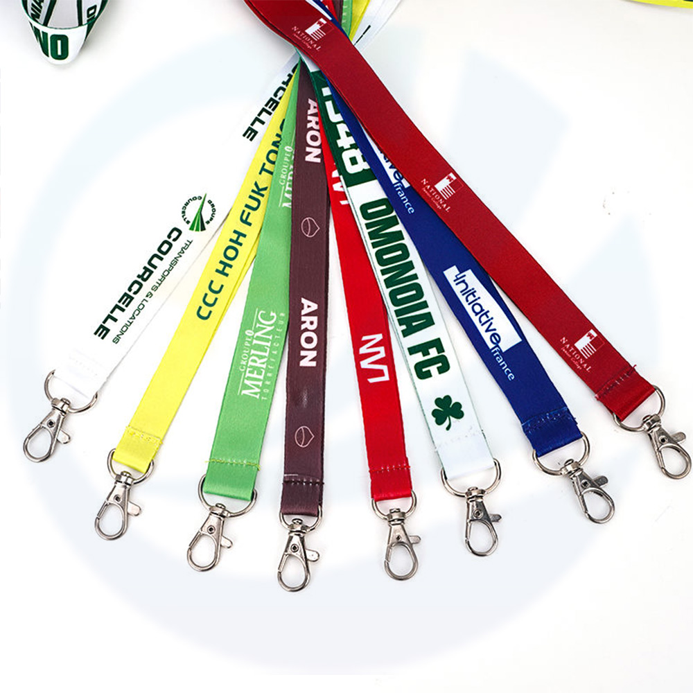 Tali leher bercetak tersuai lanyard sling id lencana lanyard dan kad nama pvc lanyard poliester keychain