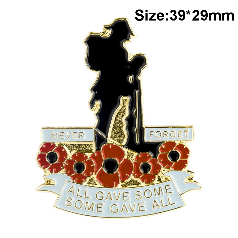 Lencana Bunga Poppy Bunga 3D di Backpack Pin Brooch Lapel Pins Badge