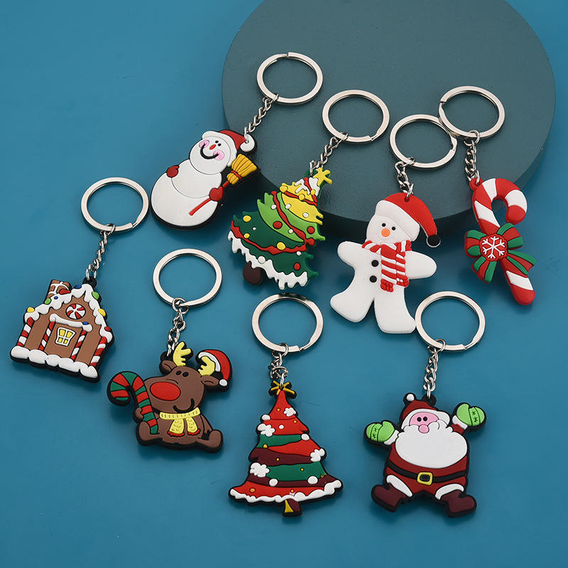 Keychain Kartun Krismas Custom Santa PVC Keychain Promosi Loket Hadiah Krismas