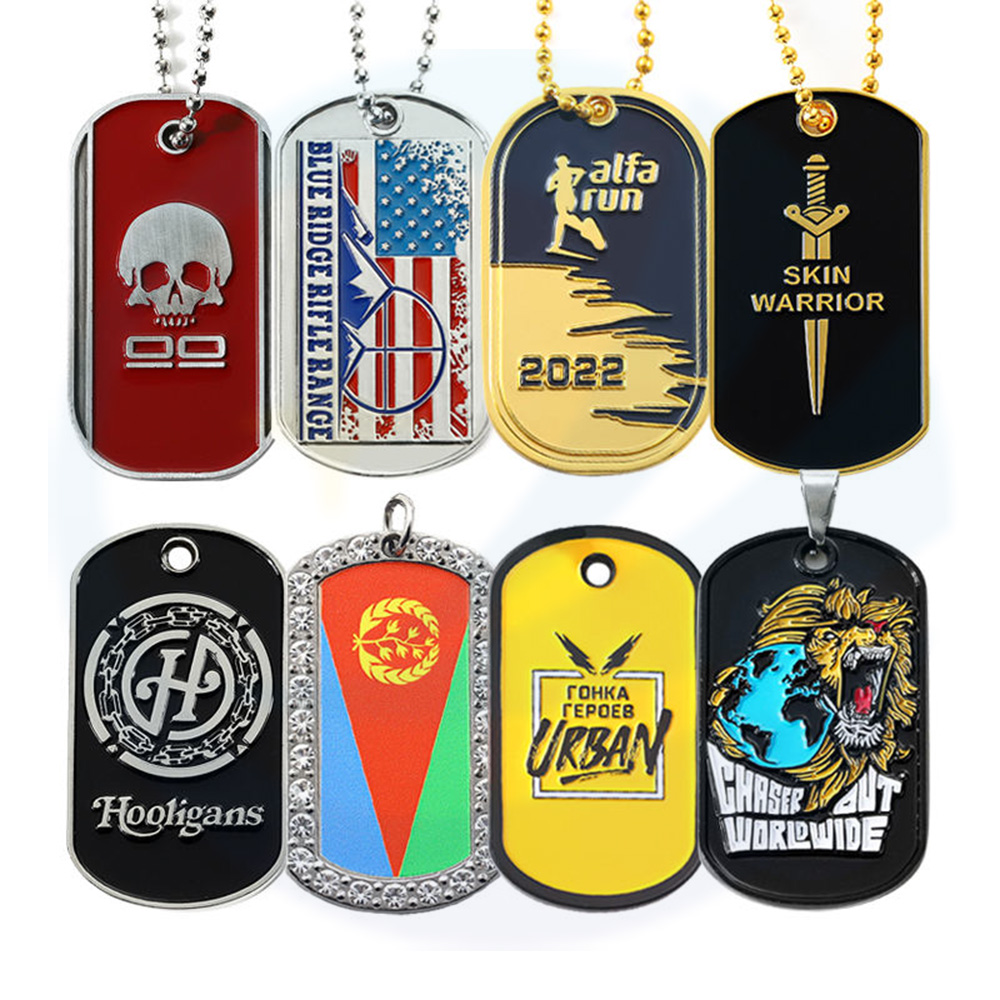 Logo kosong atau adat yang diukir Nama Nama Alloy Stainless Steel Metal Dog Id Tag Enamel Anjing Tag Kalung untuk Manusia