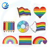 Pengilang Pin Rainbow Enamel Pin Lapel Borong LGBT Gay Pride Rainbow Lapel Pin