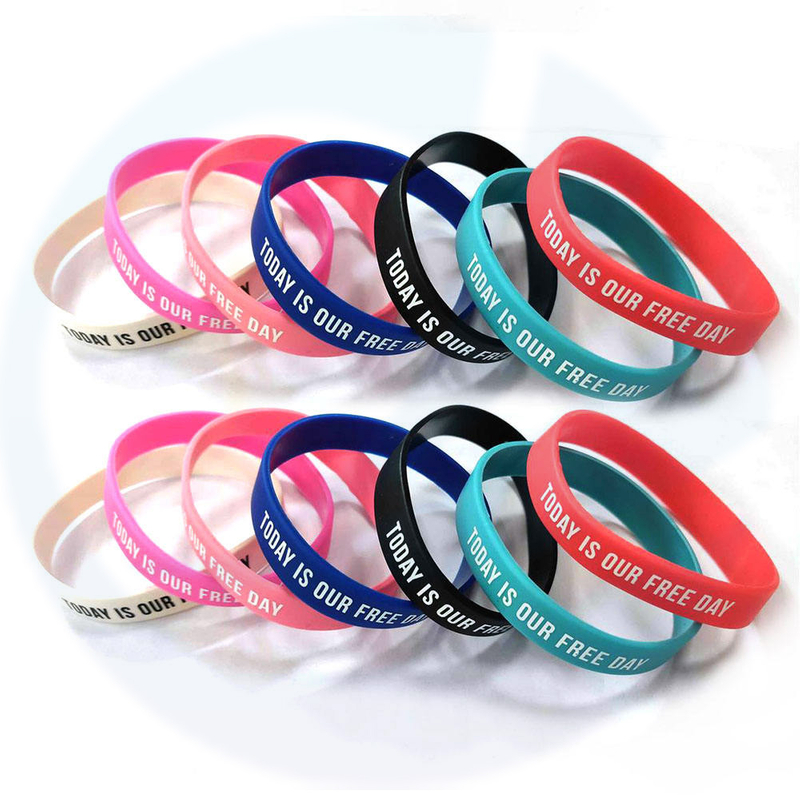 Gelang Silikon Cetak Logo Terjual Baru Peribadi Peribadi Gelang Getah Nipis Silicone Wristband dengan Logo Disesuaikan