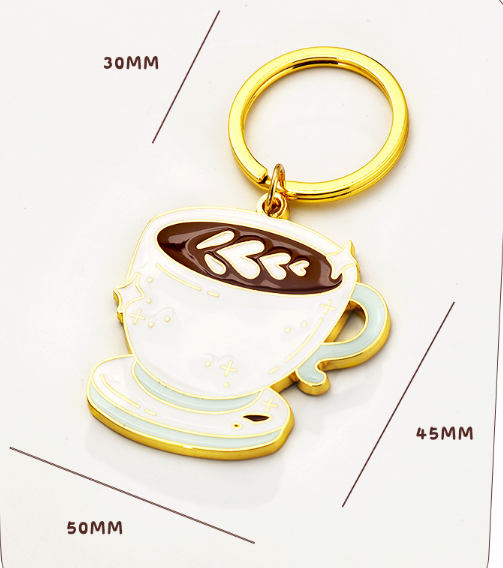 Keychain Kekunci Kekunci Kekunci Kekunci Kekunci Custom Cute Cute Coffee Coffee Metal Keychain Accessories