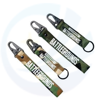 Lanyard keychain promosi dengan logo penyamaran ketenteraan adat tenunan lanyes poliester leher lanyard kes telefon untuk sukan luaran