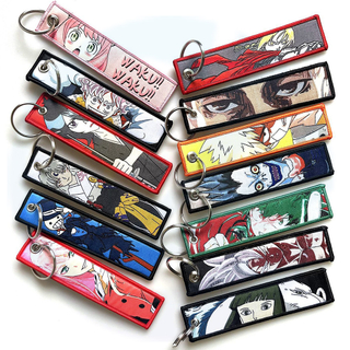 Reka Bentuk Anime Campuran Anime Kunci Tag Motosikal Kereta Backpack Chaveiro Keychain Untuk Rakan Hadiah Cincin Kunci Fesyen Rakan