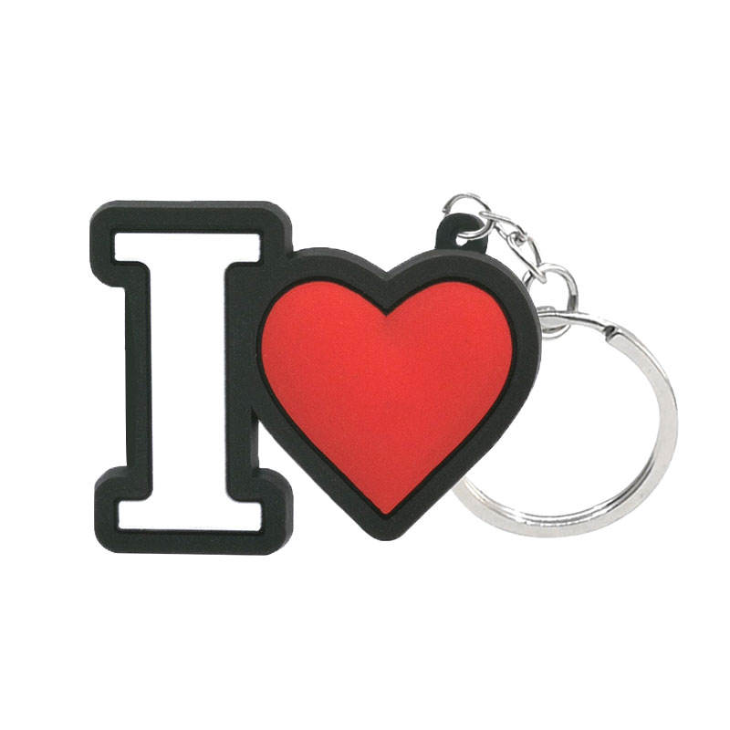 Custom Heart Shape Rubber Medical Keyring Key Chain 2d Gay Pride LGBT Rainbow PVC Silicone Keychain dengan Ring