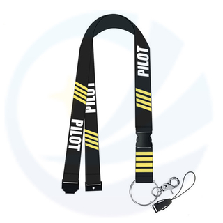 Lanyard skrin sutera untuk tali leher kunci untuk lanyard rantaian kunci lencana lencana untuk juruterbang