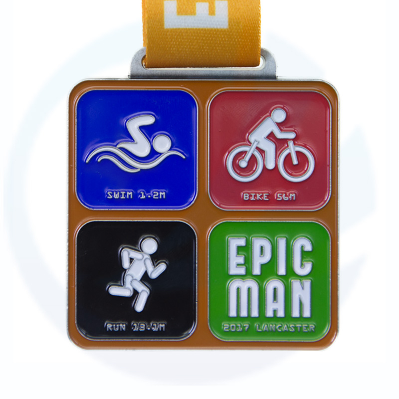 3D Metal Triathlon Finisher Game Marathon Menjalankan Sukan Custom Pingat Custom