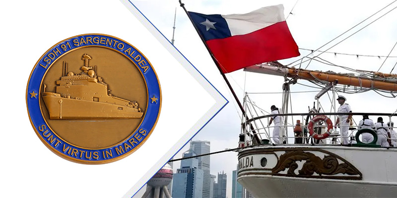 Melancarkan Reka Bentuk Kapal Angkatan Laut di Chile Navy Challenge Coins