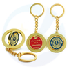 Rantaian utama Spinning peribadiisado reka bentuk emas lembut enamel keychain spinner terbalik singa adat kelab 3d logo surat zink aloi keyring
