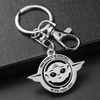 Custom Logam Inovatif Silver Spin Keychain Round Metal Metal Floating Keychain Key Ring