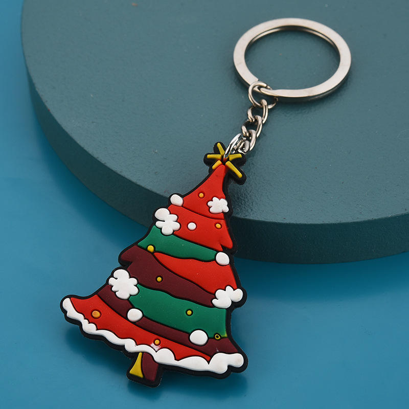 Keychain Kartun Krismas Custom Santa PVC Keychain Promosi Loket Hadiah Krismas