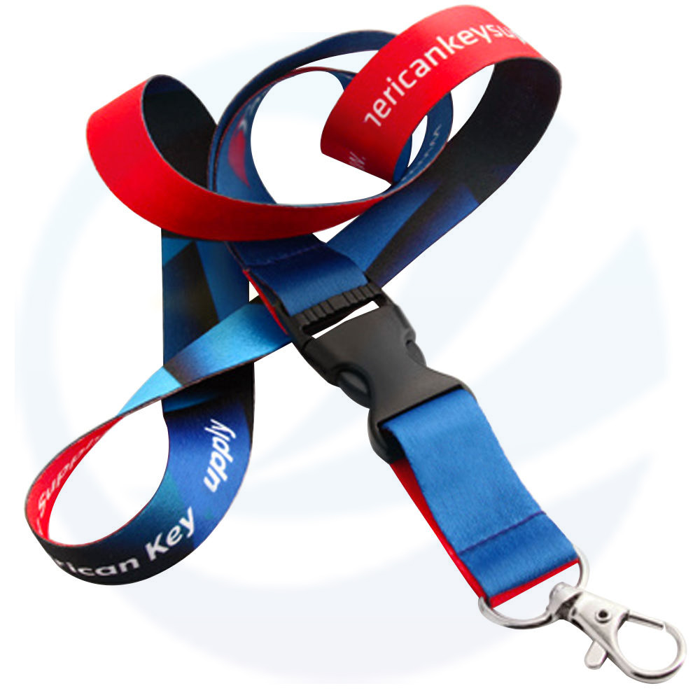 Tiada Pengilang Pesanan Minimum Borong Borong Peribadi Sublimation Percetakan Polyester Leher Lanyard Adat dengan Logo Custom