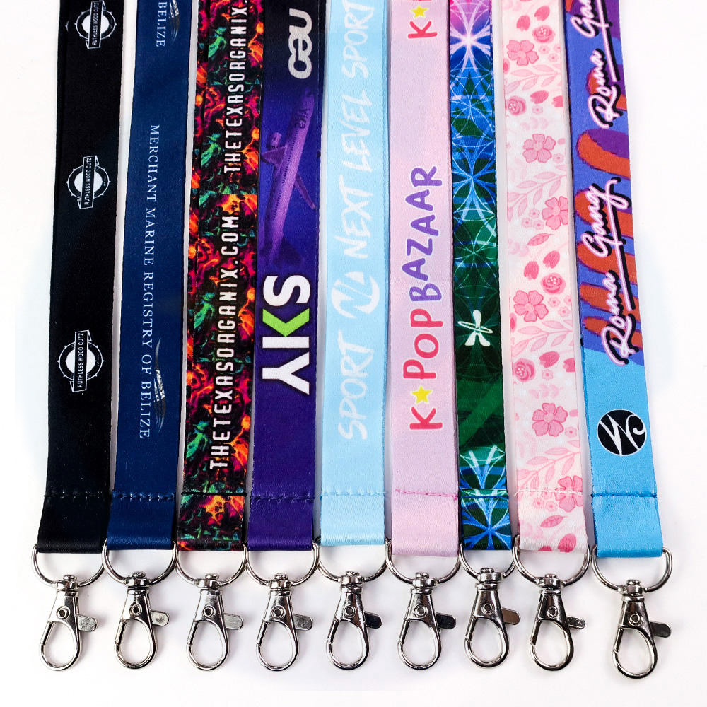 Lanyard lanyard lanyard dicetak promosi yang disesuaikan Percetakan logo Custom Sublimation poliester anime lanyard dengan logo adat