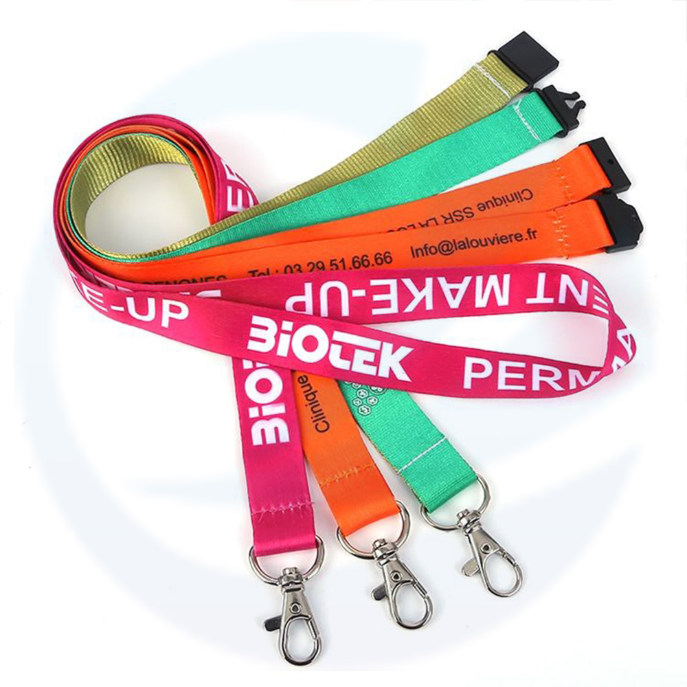 MOQ Rendah Custom Printed Blank Sublimation Neck Id Lencana Kad Lanyard Lanyard dengan Logo Lanyard Polyester Custom