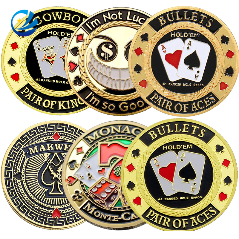 Reka Bentuk Custom Soft Enamel Double Sides 3d Round Collectible Poker Coin, Factory Game Game Token Coin