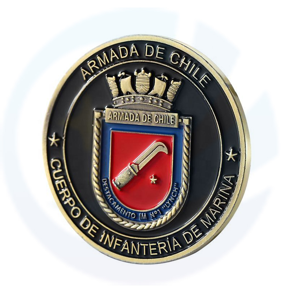 Chile Tentera Laut Ketenteraan Marin Metal Metal Challenge Coin Commemorative Coin