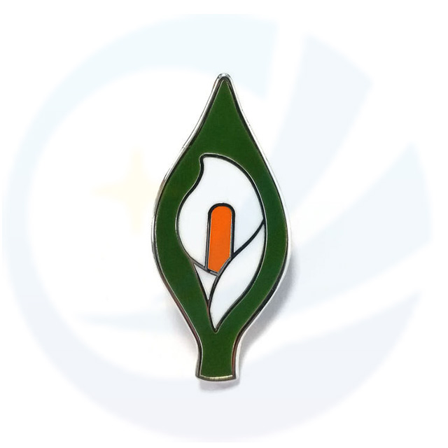 Custom 25mm 30mm 40mm Ireland Easter Lily Metal Flower Enamel Pin Badge Manufacture