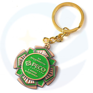 Kilang Hadiah YC Borong Membuat Keychains Peribadi 3D Engrave Rusia Syarikat Logo Logo Gangsa Lencana Lencana Keychain Kustom Kustom