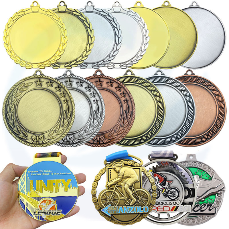 Borong Murah Custom Metal Gold Siver Anugerah Gangsa Running Marathon Taekwondo Karate Soccer Sports Blank Medal