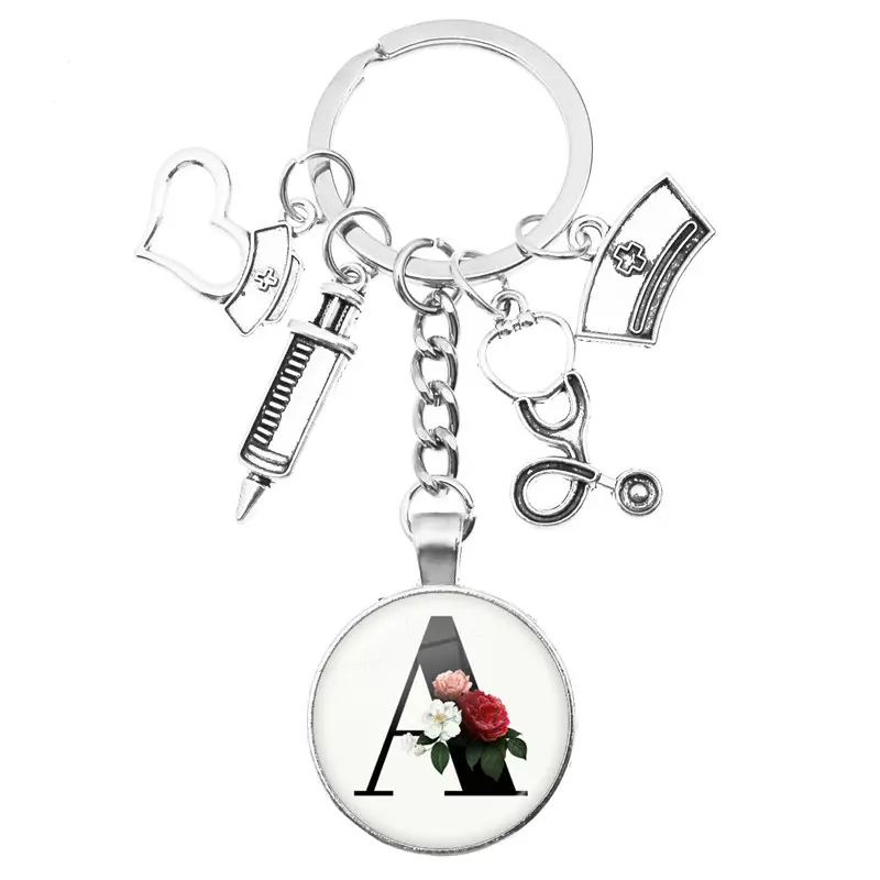 Fesyen fesyen fesyen logam kunci keychain doktor topeng kunci rantai cincin loket paramedik hiasan keychains doktor