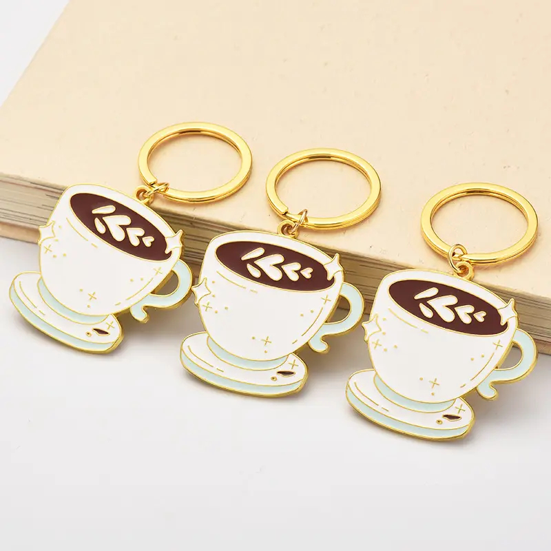 Keychain Kekunci Kekunci Kekunci Kekunci Kekunci Custom Cute Cute Coffee Coffee Metal Keychain Accessories