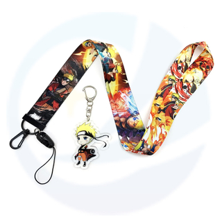 Polyester Custom murah Pemindahan Haba Kartun Kartun Anime 3m Lanyard Custom Custom With Id Card Badge Holder Lanyard Anime