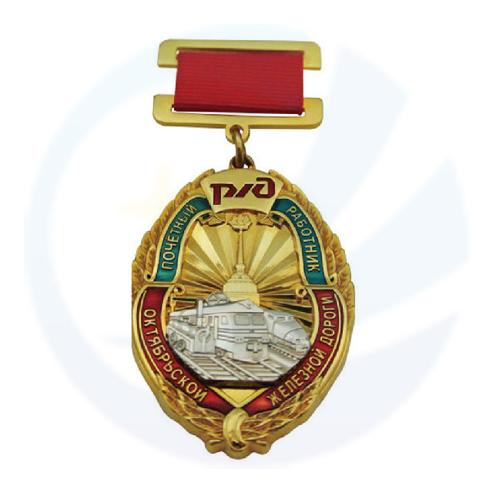 Pembekal Kilang Dua Nada Riben Drape Enamel Honor Medals