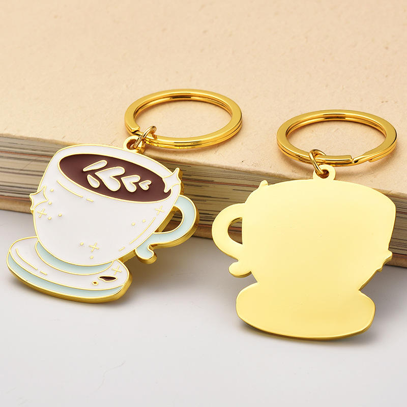 Keychain Kekunci Kekunci Kekunci Kekunci Kekunci Custom Cute Cute Coffee Coffee Metal Keychain Accessories