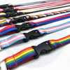 Borong oem kosong sublimasi poliester nilon biasa logo adat peribadi yang dicetak LGBTQ Rainbow Lanyard