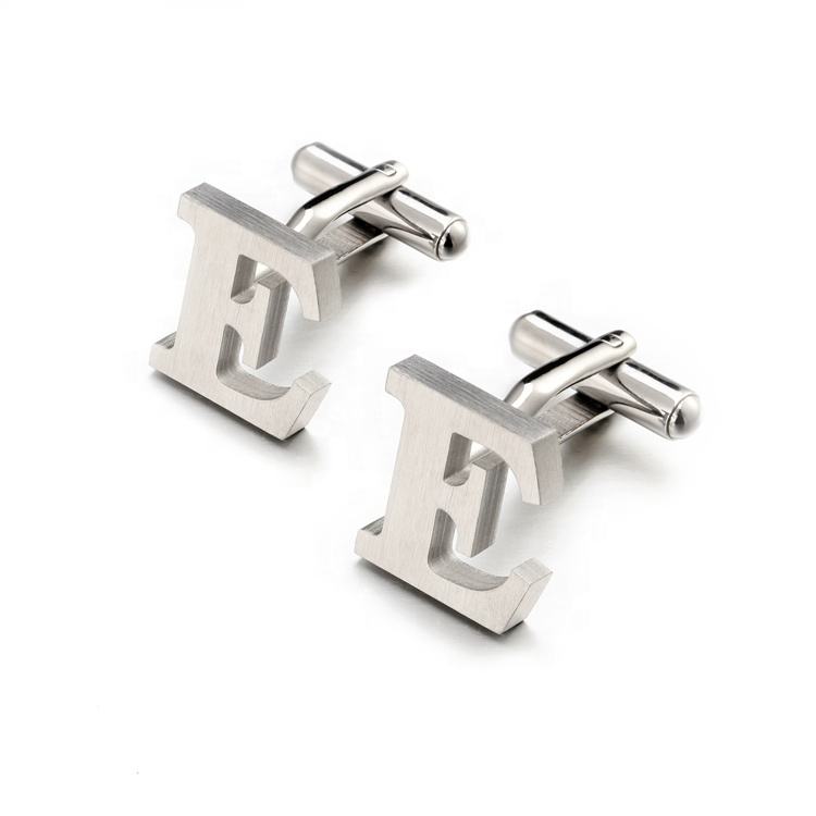 Aksesori Perhiasan Kustom Mewah 26 Surat Inital Bahasa Inggeris Surga Stainless Steel Cufflinks