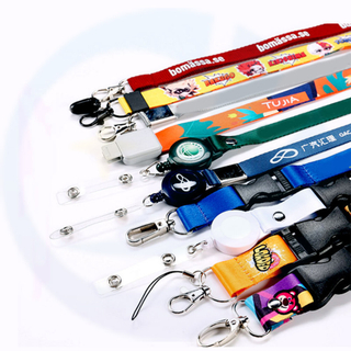 Lanyard leher dengan pemegang kad plastik poliester standard standard logam hitam snap snap cangkuk pemutus lanyard