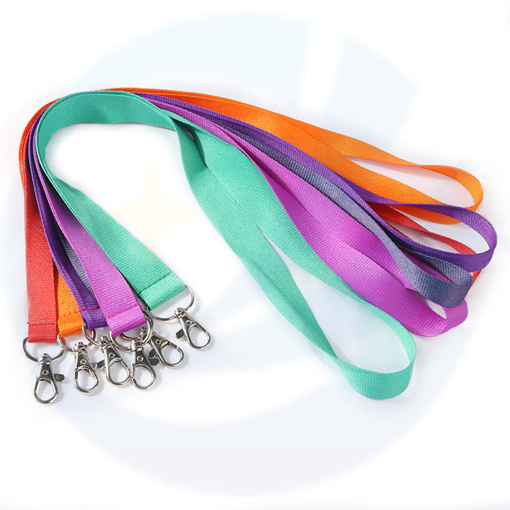 Pengeluar promosi berwarna poliester putih borong lanyard lanyard lanyard kosong kosong