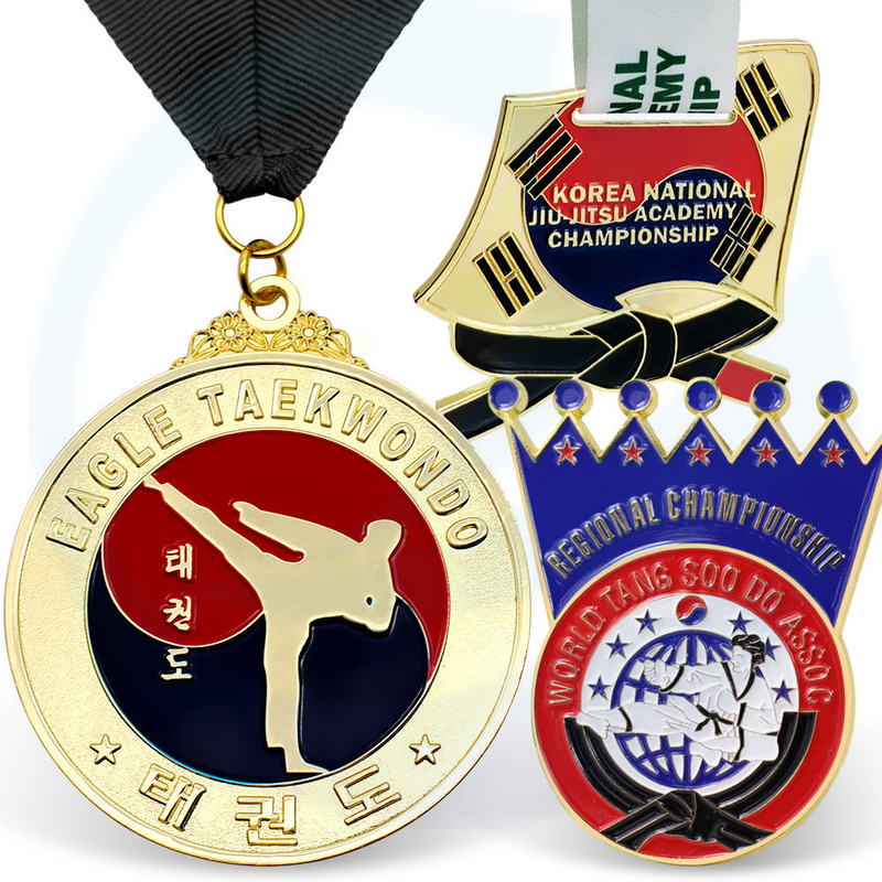 Pengeluar adat 3d emas perak gangsa zink aloi logam medalla medal pingat jiu jitsu judo kung fu karate taekwondo medal