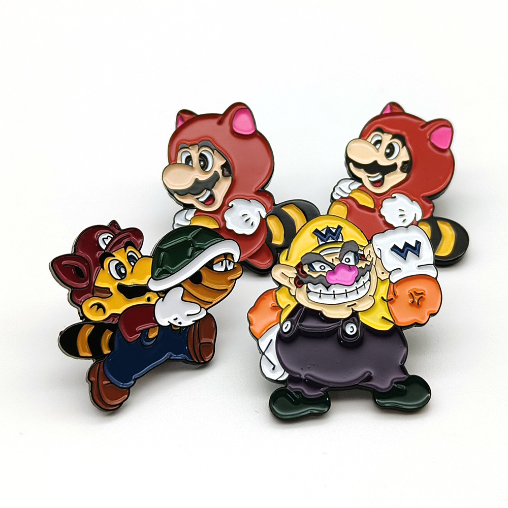 LADGES LADGES LABEL Borong Super Mario Cartoon Anime Pin Mario Bros Enamel Pins Super Mario Metal Pin Untuk Souvenir