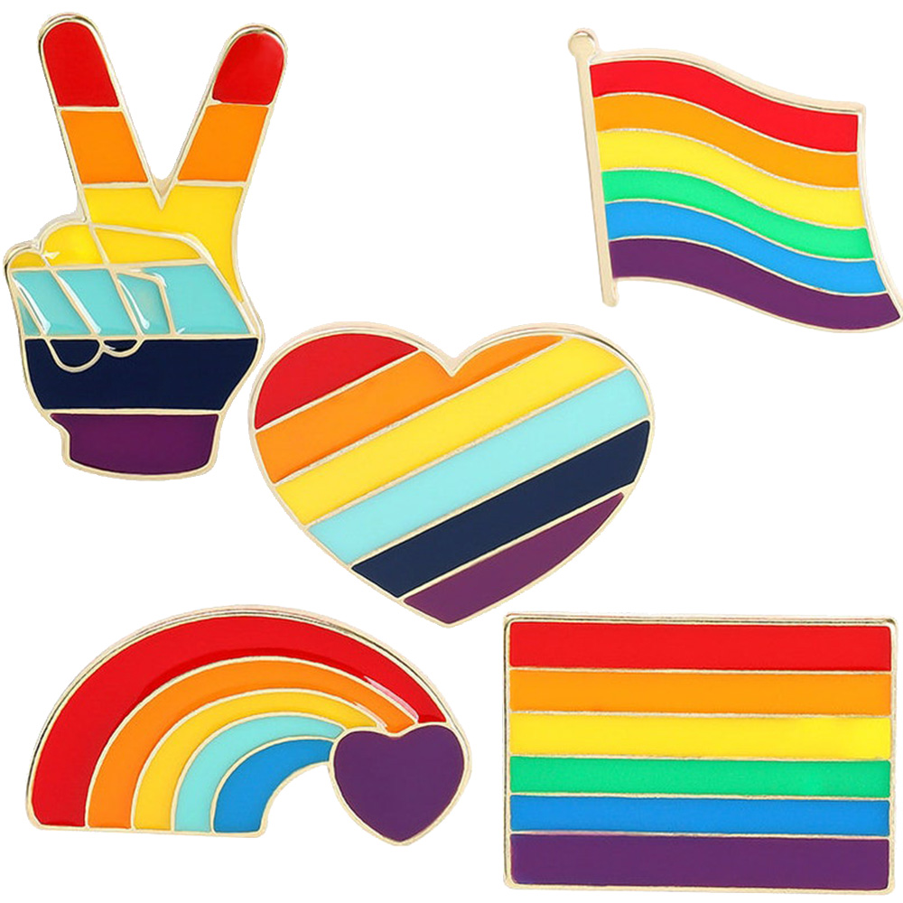 Harga Kilang Kustom Bendera Keras Lembut Enamel Brooch Metal Lapel Pin Rainbow Badge LGBT Gay Pride Pin