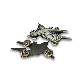 Custom Metal Antique Silver Aircraft Badge Tentera Polis unifrom Pin