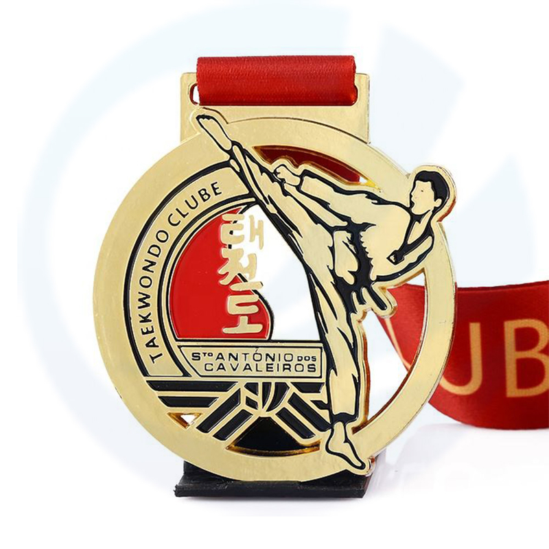 2023 China Medal Custom Gold Wrestling Sports Korea Metal Jiu Jitsu Judo Karate Taekwondo Medal dengan Reben