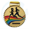 Custom Gold Metal Soccer 5K Running Medal dengan Ribbon Sports Sports Sports Medal Custom Marathon Manufacturer Pingat Bespoke