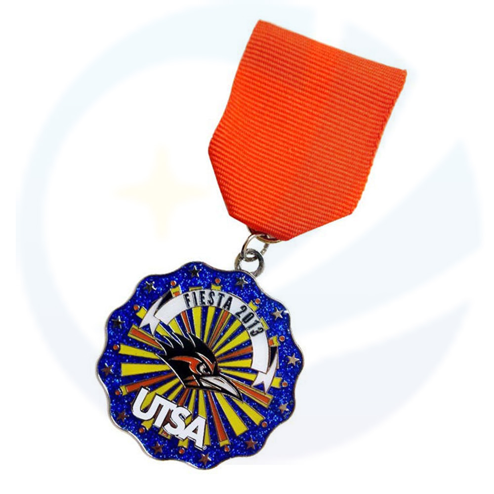 Texas Reka bentuk peribadi Fiesta Medallion Necklace Medallas Riben pendek Karnival Metal Anugerah Orden Medal of Honor Texas