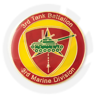 Kor Marin Batalion Tank 3rd Pin Enameled