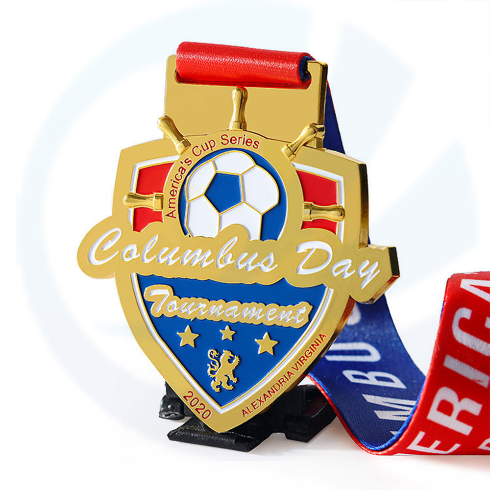 Bola Sepak Bola Sepak Medalla Medalha Medaille Medals dengan pingat sukan lanyard reben lanyard pingat bola sepak adat