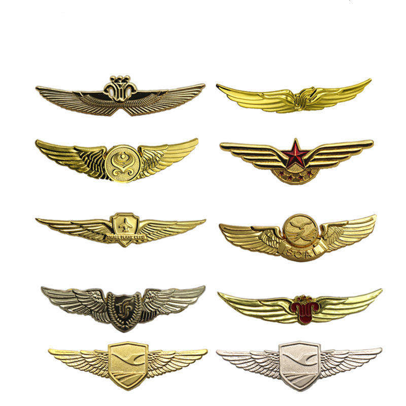 Custom Logam Pin 3D Custom Metal Pilot Wings Pin Badge
