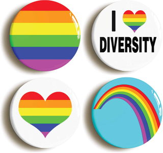Custom Made Rainbow Gay Pride LGBT Tin Button Button Button Button