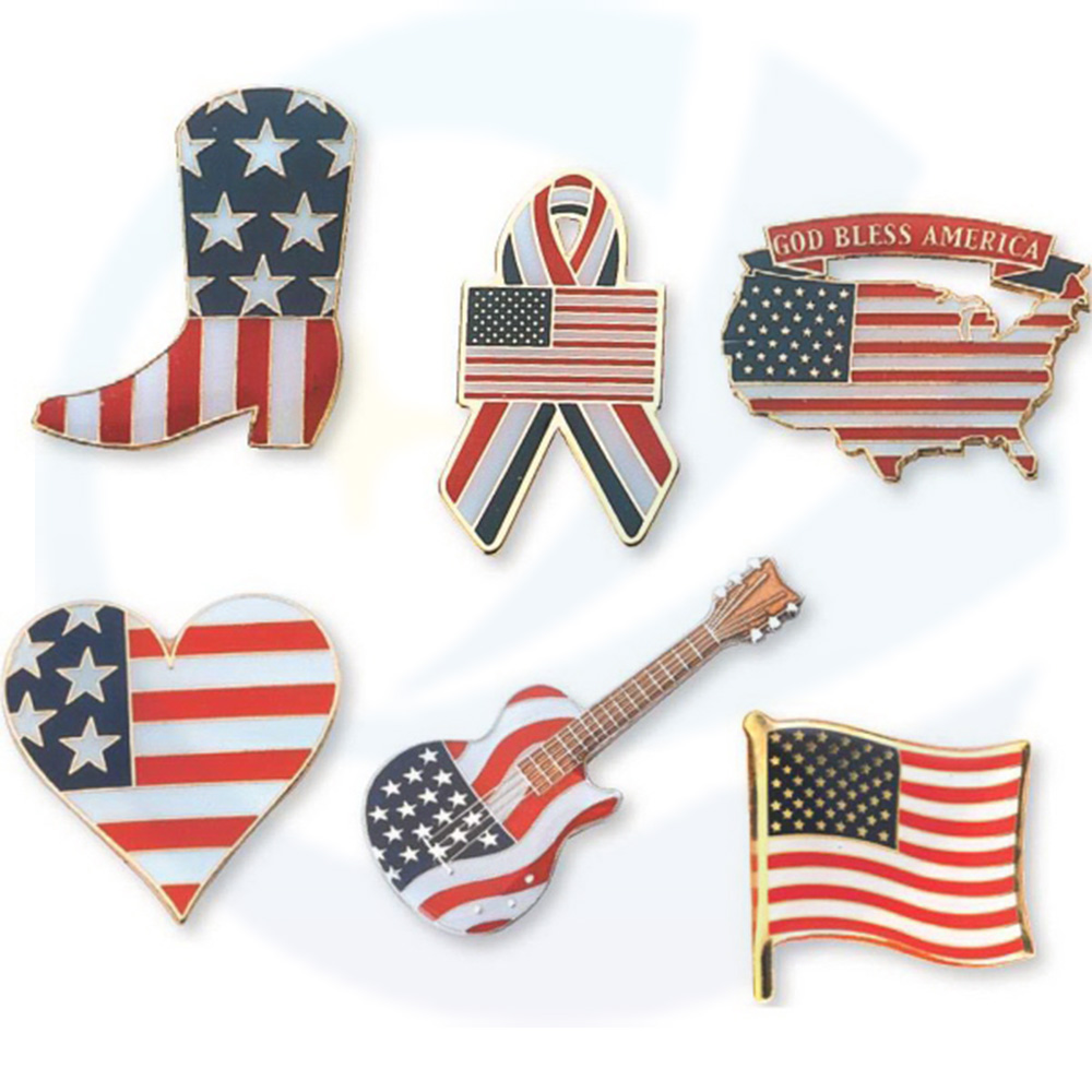 Hot Sale Borong Custom Metal Sublimation Blank Flags Lapel Pins Badge Hard Soft Enamel Brooch Country Flag Pin