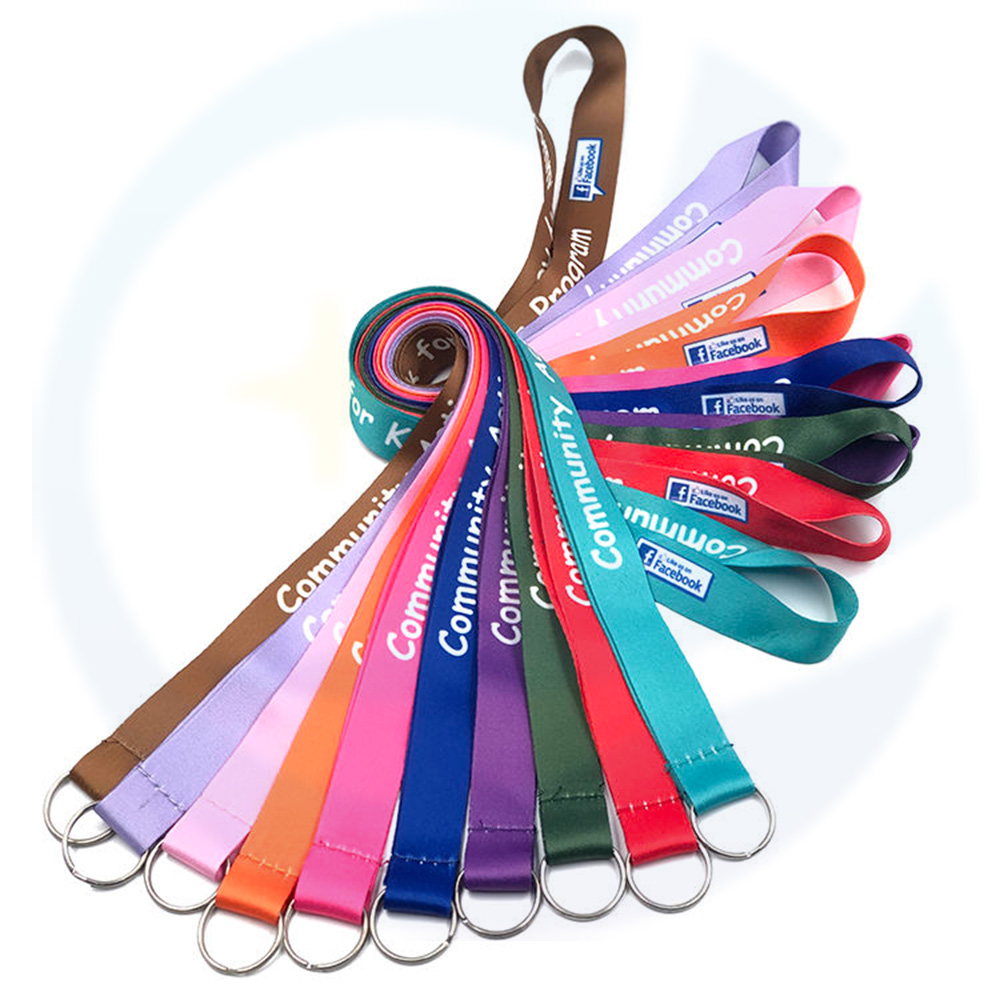 Logo Percetakan Custom Peribadi Lanyard Sublimation Polyester Neck ID Lanyard dengan Logo Custom