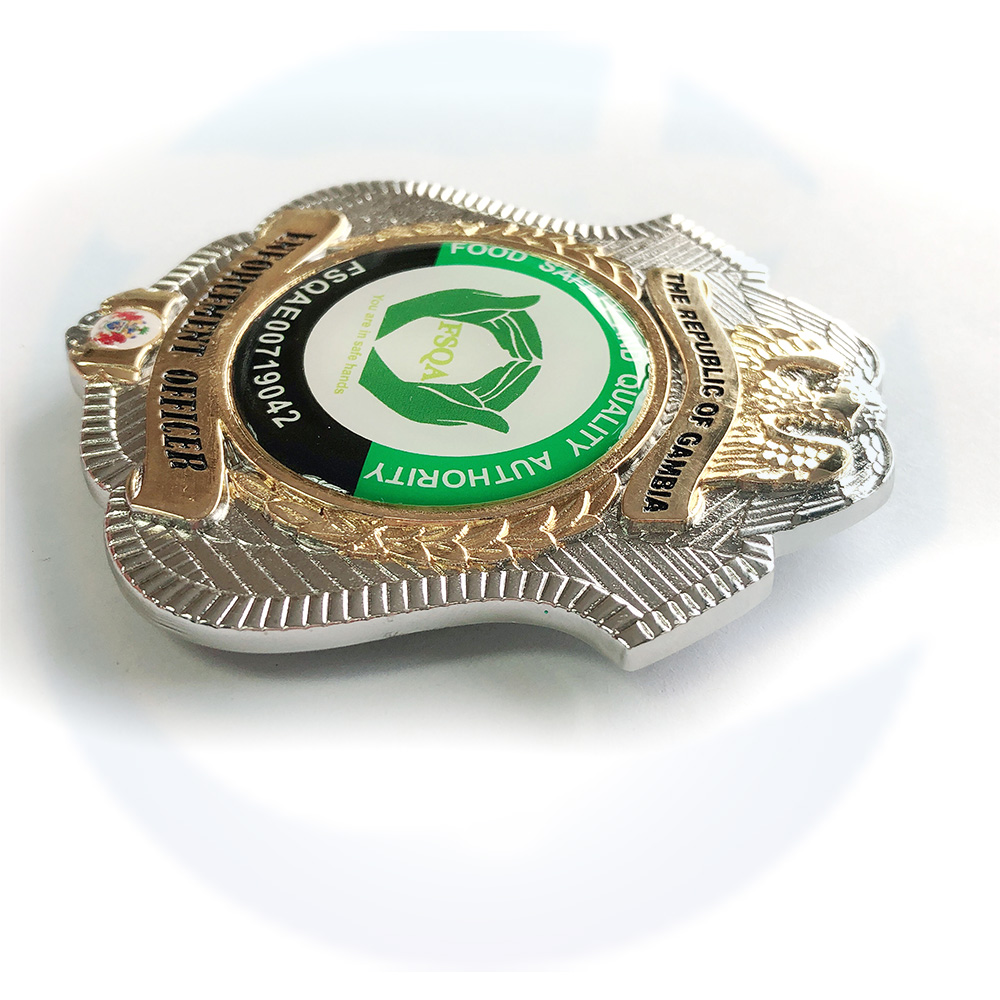 Lencana Polis Nigeria Pegawai Gambia Pelekat Medal Metal dengan lencana pin logam kaca
