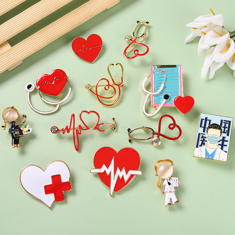 Koleksi Jantung Organ Unik Art Heart Enamel Lapel Pin Set Funny Cartoon Enamel Pin