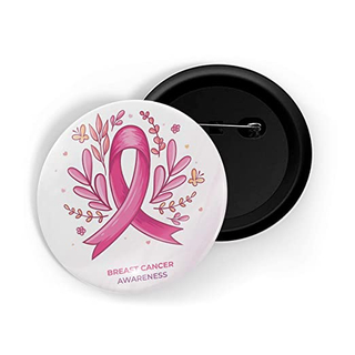 Butang reben merah jambu baru Pink Pink Payudara Kesedaran Butang Lencana Pinback Buttons Brooch